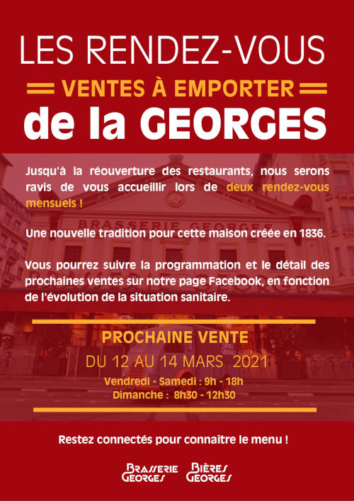 Vente à emporter du 12-14 mars 2021